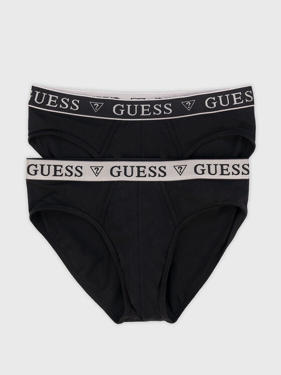 Set of two pairs cotton briefs with logo - 1