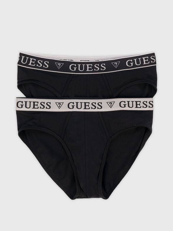 Set of two pairs cotton briefs with logo - 1