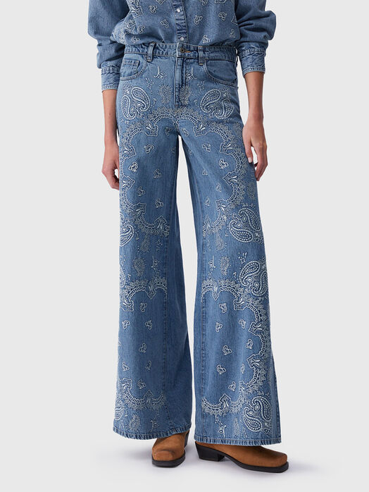 High waisted wide leg jeans