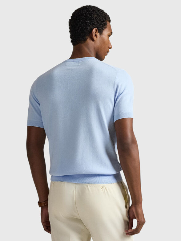 Short-sleeved sweater in blue - 3