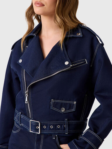 Denim biker jacket - 4
