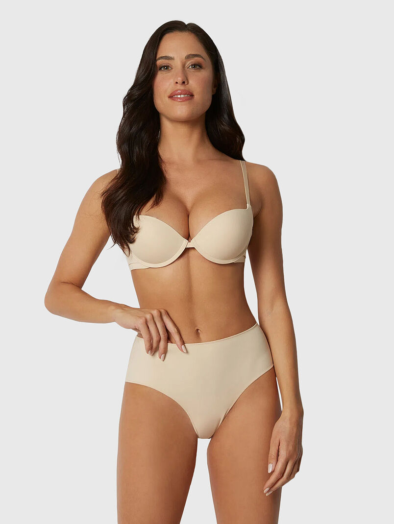 NEW JUSTIN high waist brazilian bikini in beige - 3