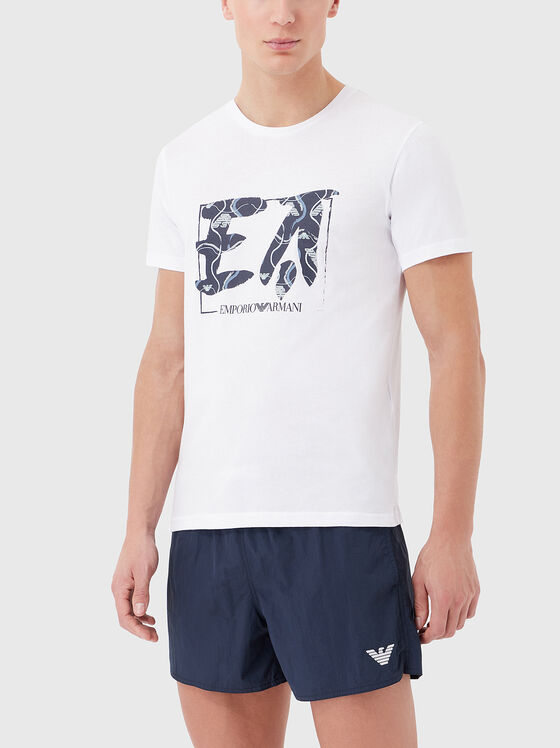 White T-shirt with logo print  - 1