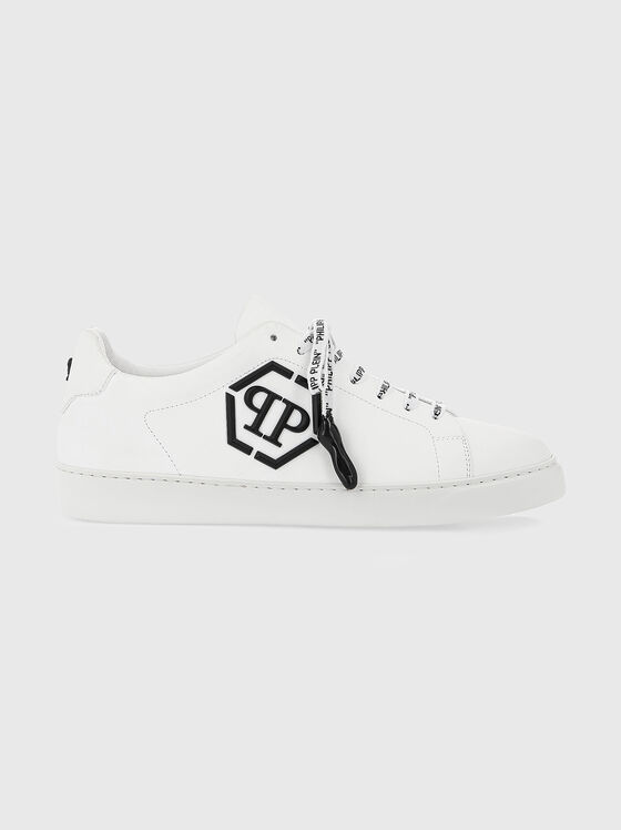Logo accent sneakers in leather  - 1