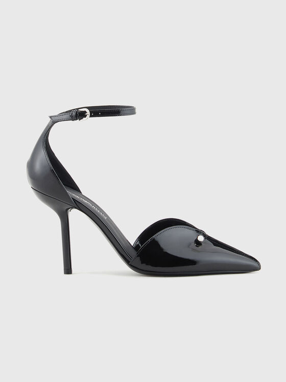 Leather patent heeled shoes - 1