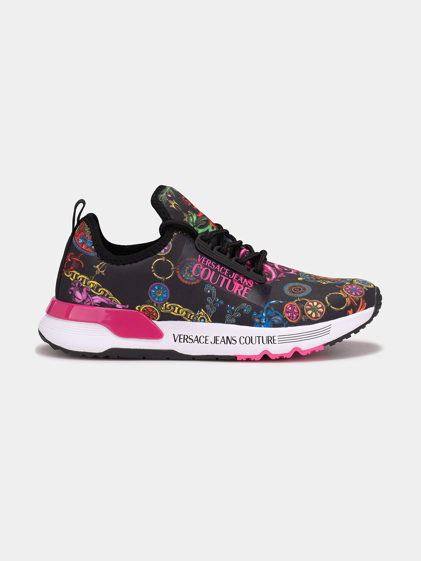 VERSACE 1018364DVT2P1W560 関税送料込 Sneakers with baroque print and logo accents brand VERSACE