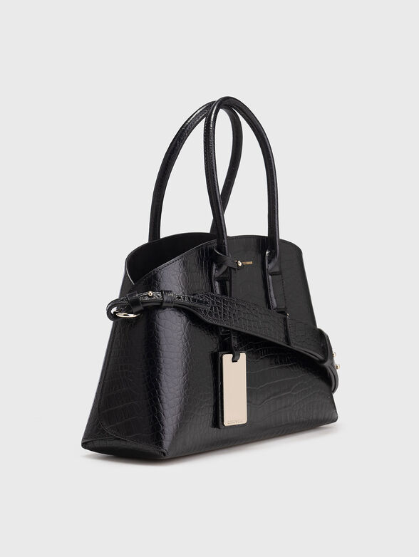 Big bag with croco effect and long strap - 4