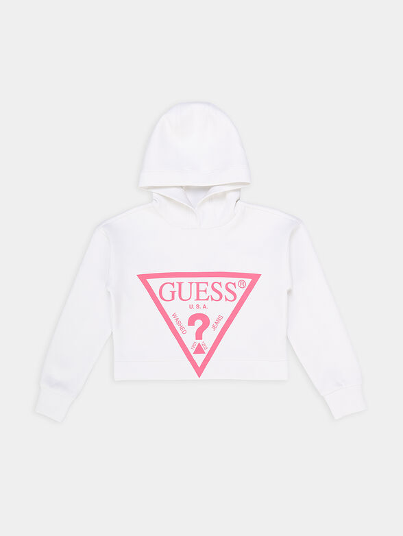 Pink sweatshirt with hood and logo detail - 1