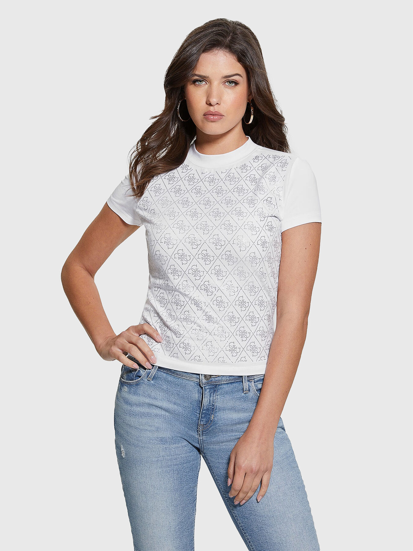 GUESS×JENNIFER LOPEZ USA限定販売Tシャツ L ホワイト Kennedy Eyelet Dress | GUESS