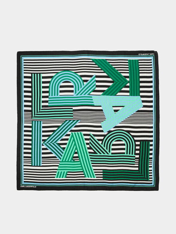 Silk scarf with striped print - 1