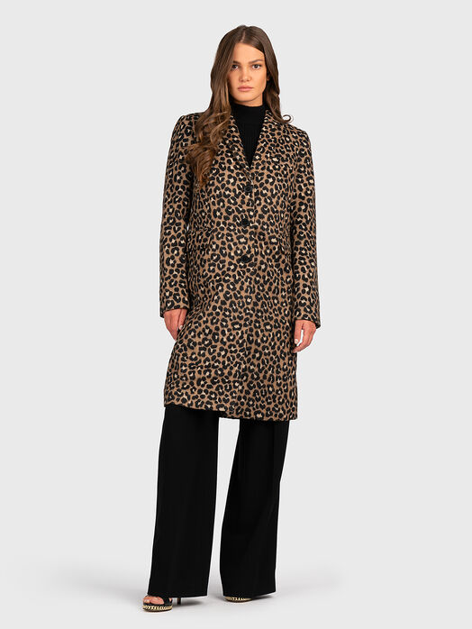 Coat with animal print