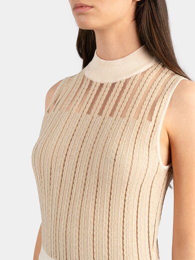 Beige knit dress - 3