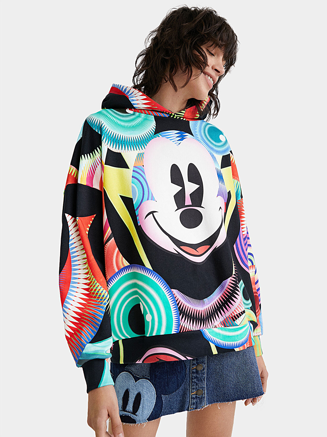 Multicolor sweatshirt with Mickey Mouse print brand DESIGUAL —  Globalbrandsstore.com/en