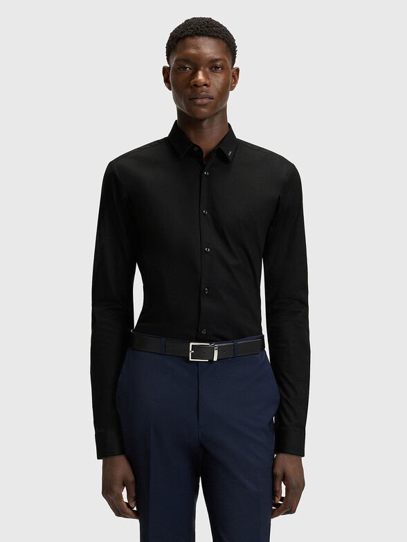 Long sleeved cotton slim shirt - 1