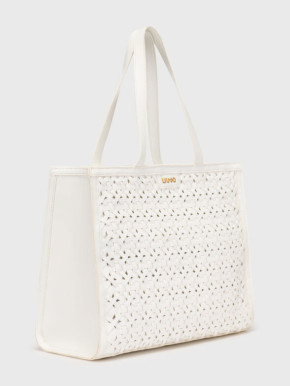 Tote bag with woven texture and logo detail - 4
