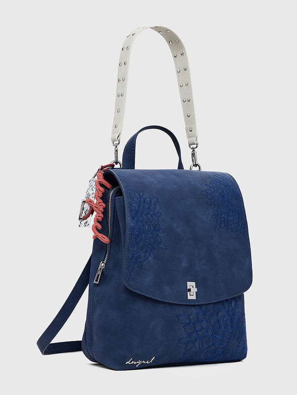 Small embossed flap backpack - 4