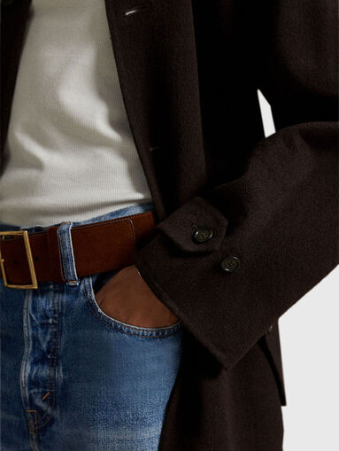 Wool coat with waist belt - 5