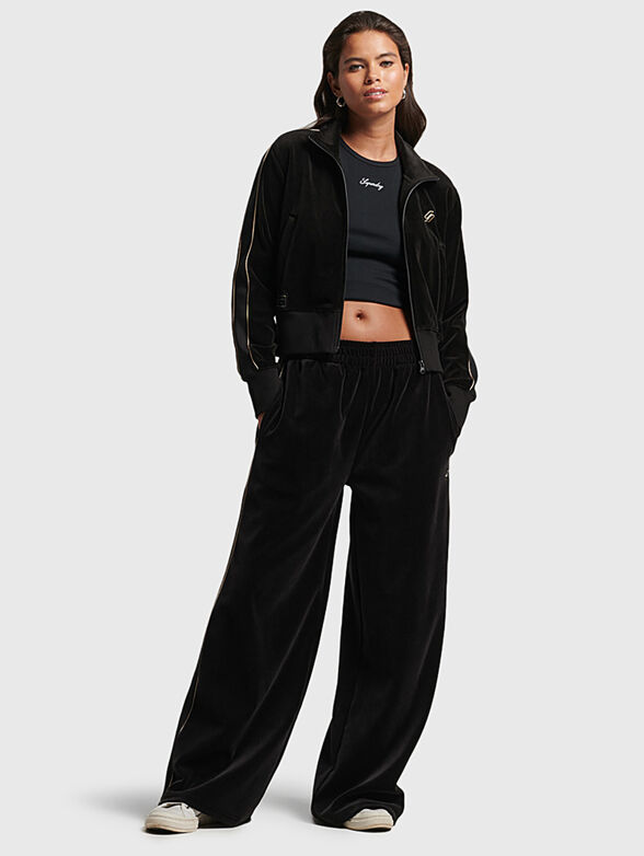 Black sports sweatshirt with zip - 2