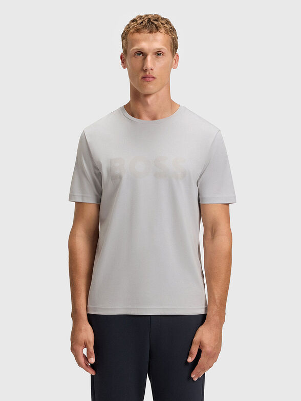 Gray T-shirt with logo print - 1