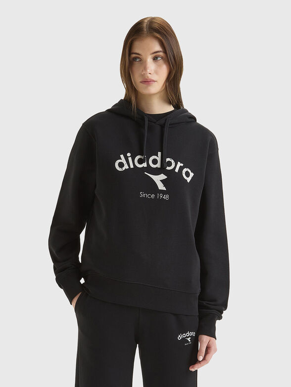 Unisex black sweatshirt with contrast logo - 2