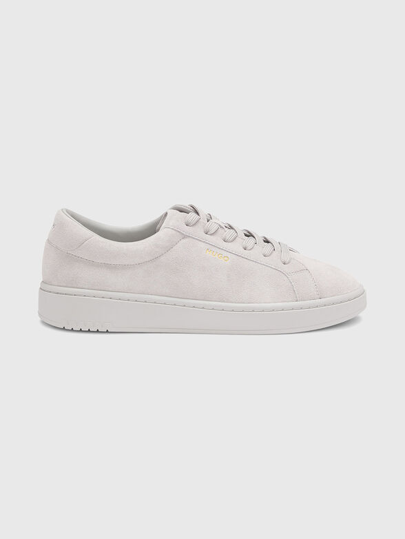Suede sports shoes with logo - 1