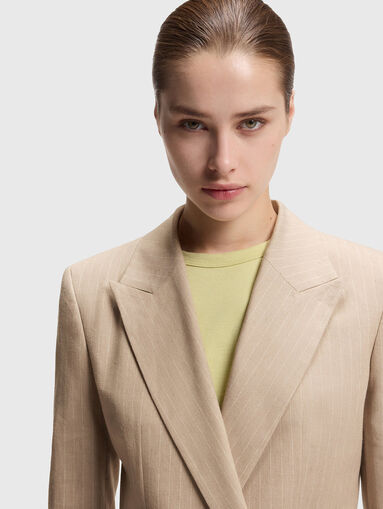 Double-breasted jacket with stripes  - 4