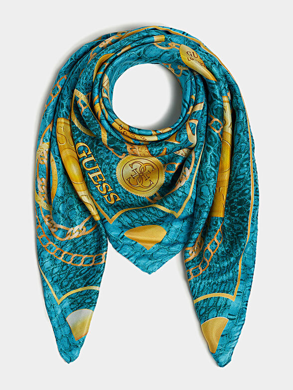 CORILY CHAIN silk scarf in blue - 2