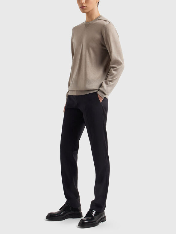 Round neck wool blend sweater - 2