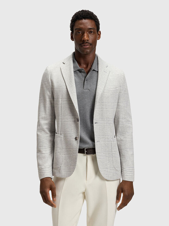 Checked slim fit  blazer - 1