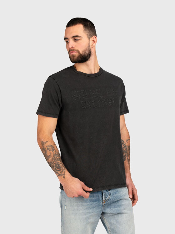 Cotton T-shirt with accent embossed logo - 1