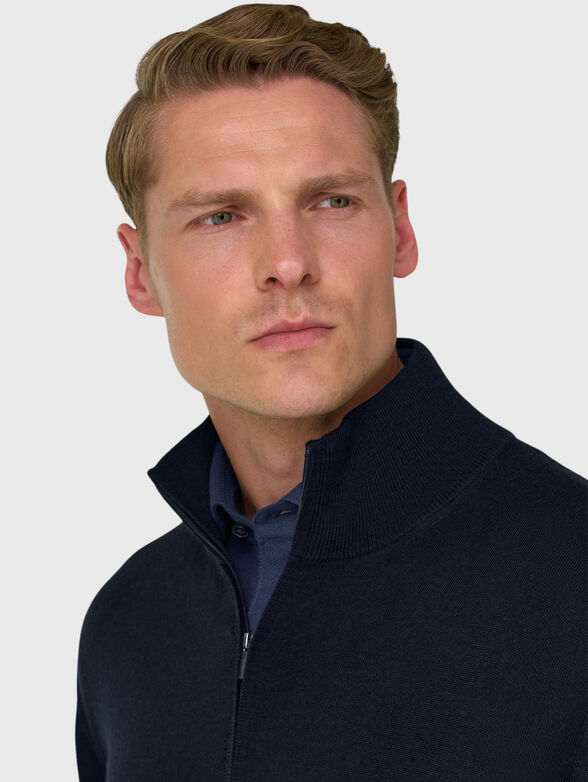Navy wool cardigan - 4