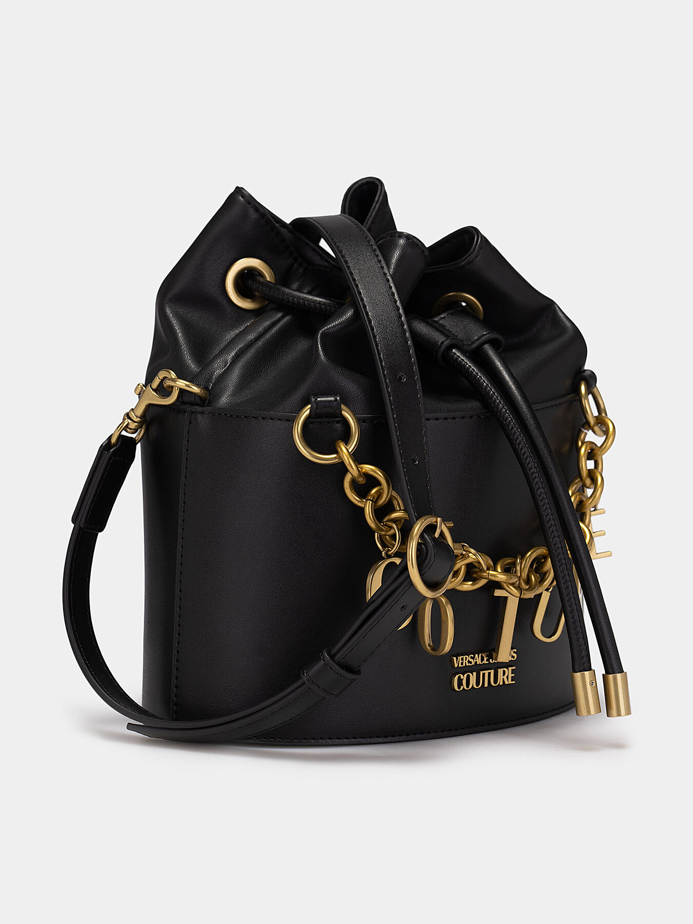 Black bag with metal logo details brand VERSACE JEANS COUTURE