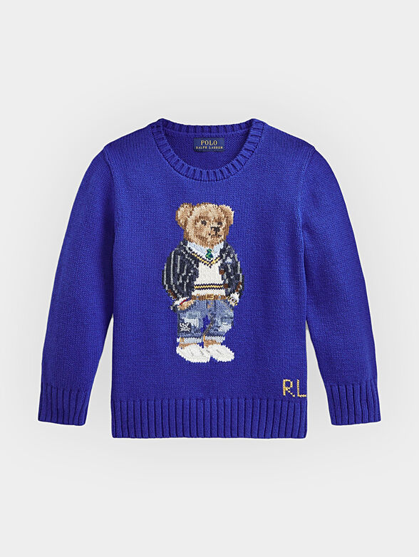 Blue sweater with Polo Bear accent - 1