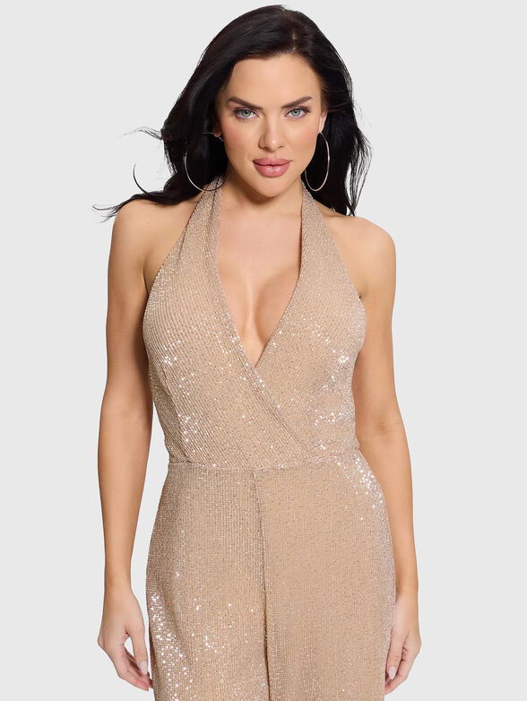 Gold sequin jumpsuit - 4