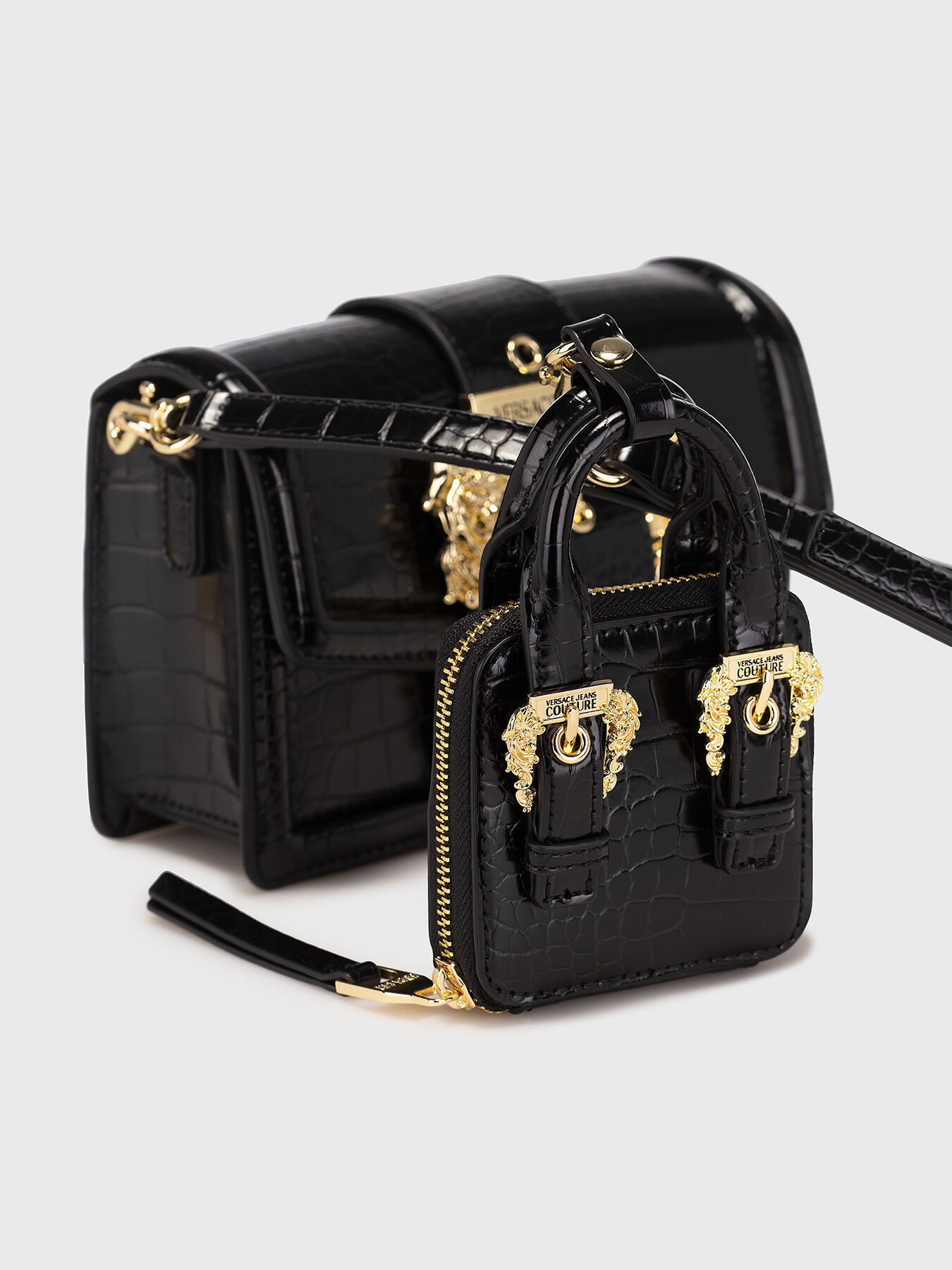 バッグ VERSACE RANGE F bag with croco texture brand VERSACE JEANS COUTURE