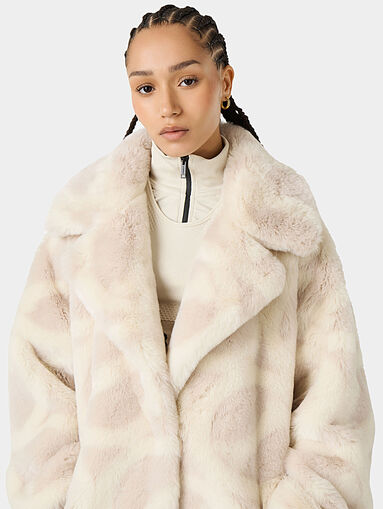 Coat with eco fur texture - 5