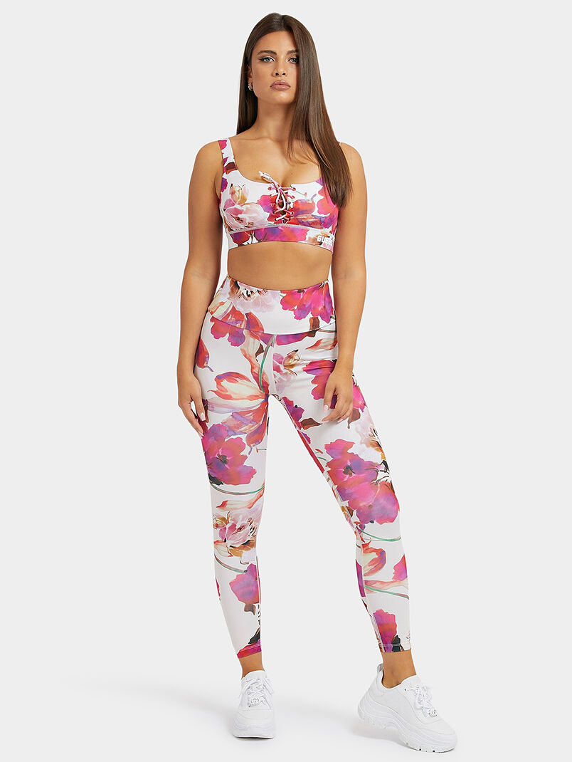 CORINE sports leggings with floral print - 3