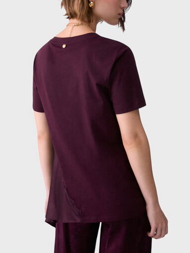 Cotton T-shirt with an asymmetrical detail - 3