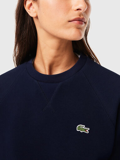 Dark blue sweatshirt with logo detail  - 4