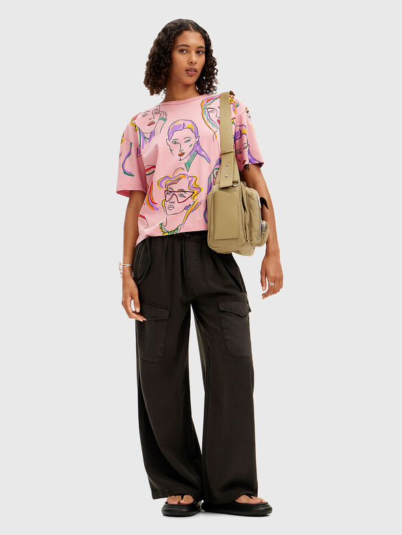 Pink T-shirt with print - 2