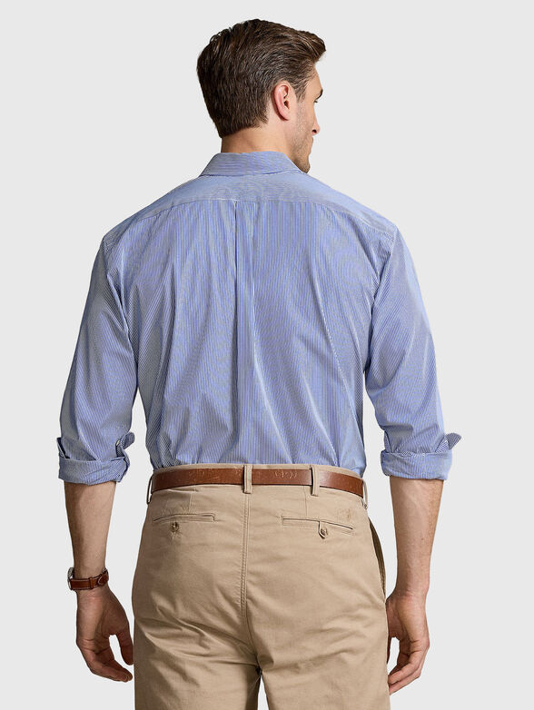 Cotton shirt with logo embroidery - 3