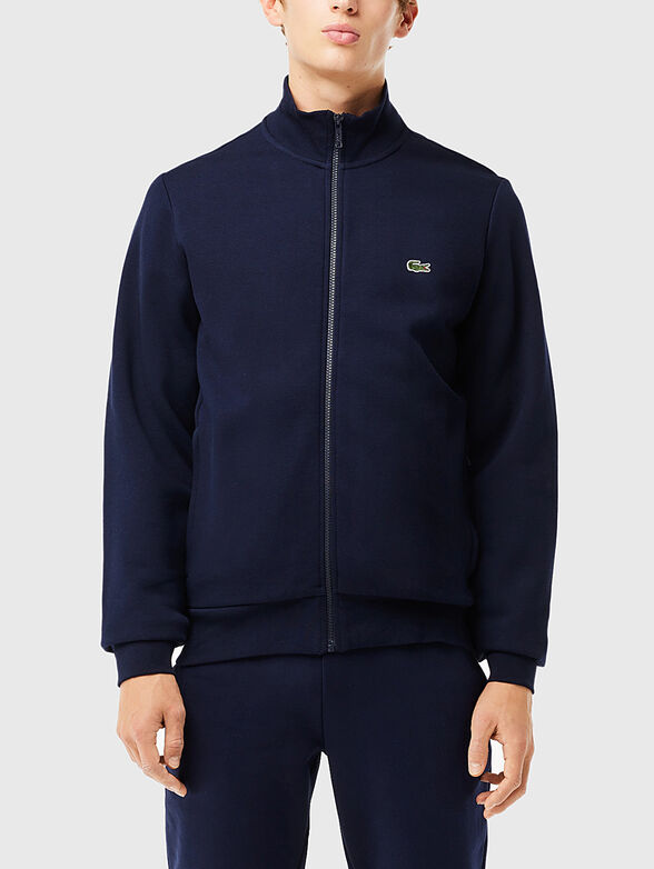 Black sweatshirt with zip and logo detail - 1