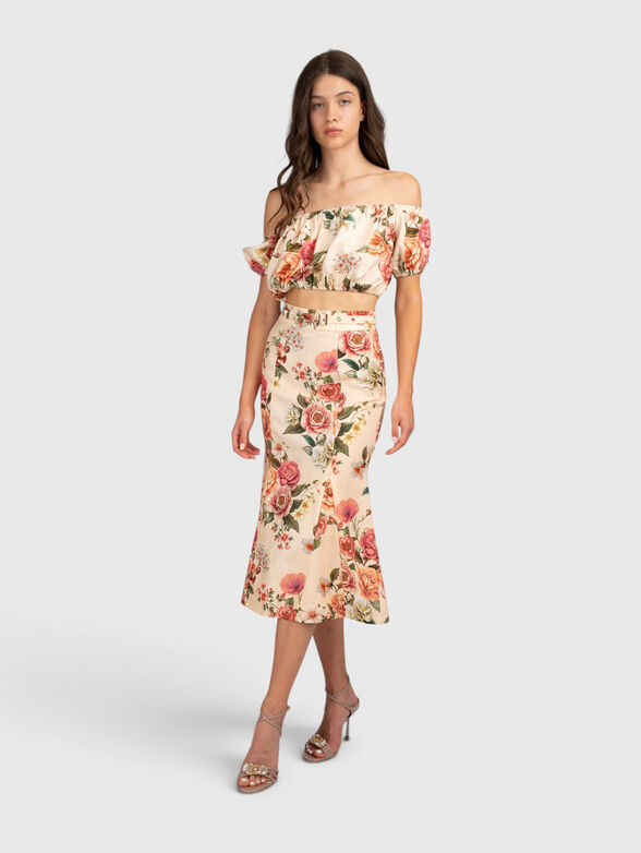 Midi floral skirt - 4
