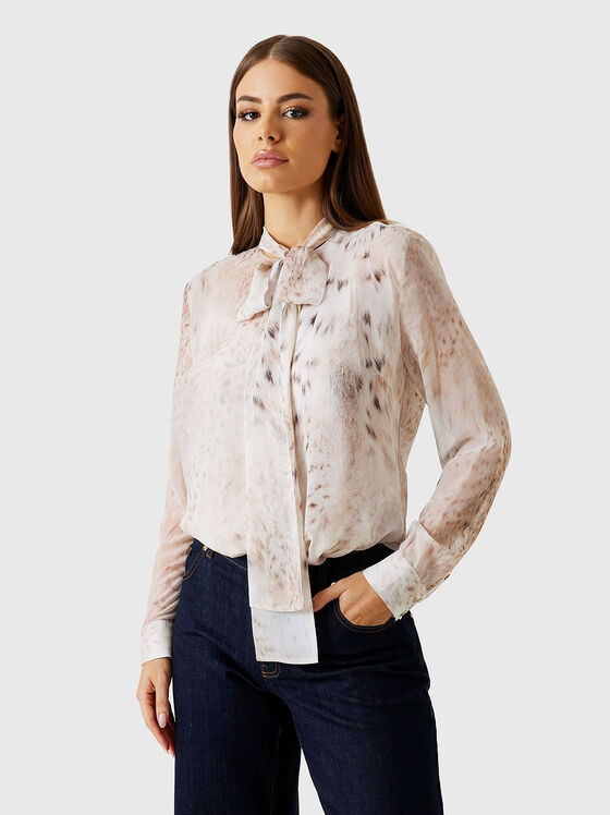 VERITY shirt with accent neckline - 1