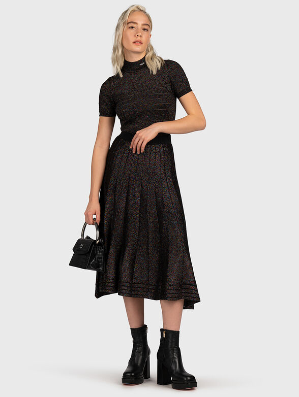 High-waisted skirt with shiny lurex threads - 2