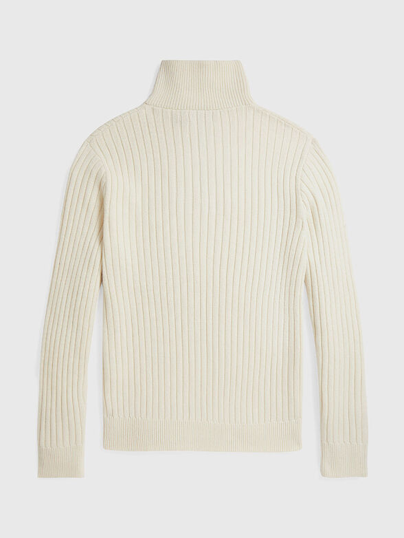 Sweater with zip and logo embroidery - 2