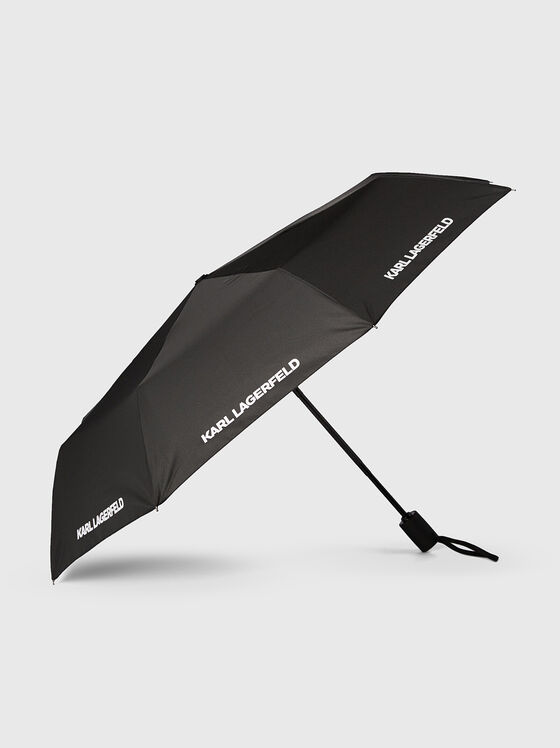 Черен чадър с контрастно лого - 1