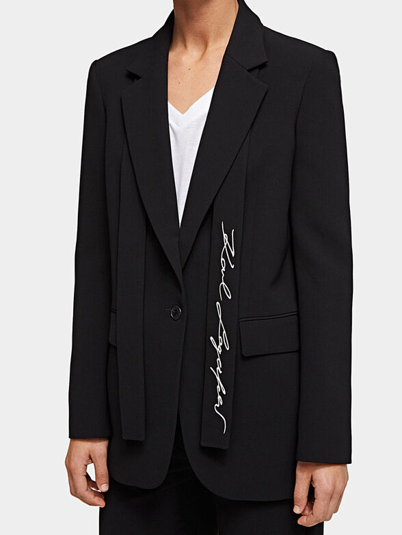 Black blazer with detachable tie - 4