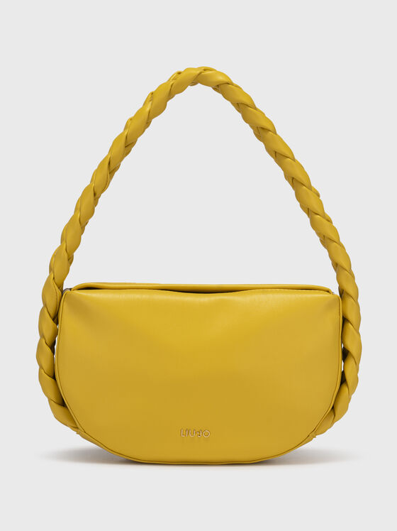 Жълта чанта с преплетена дръжка  - 1