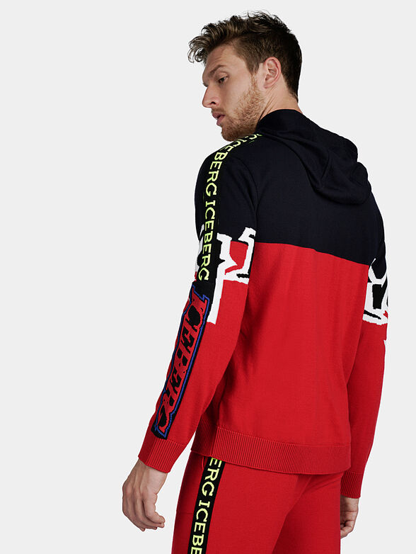 Knitted hooded sweater with contrasting details - 4